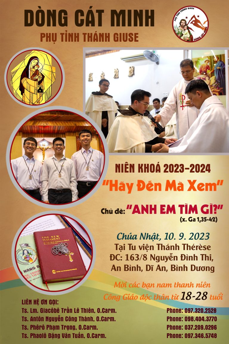 DÒNG CÁT MINH TUYỂN SINH ƠN GỌI. Niên khoá: 2023-2024